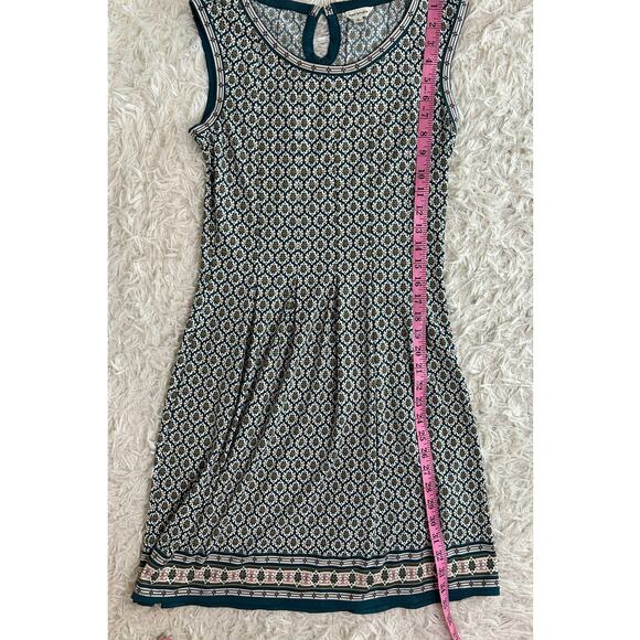 Max Studio Women's Size S Dark Green Floral Print Boho Pleated Dress #0556 - Picture 10 of 12